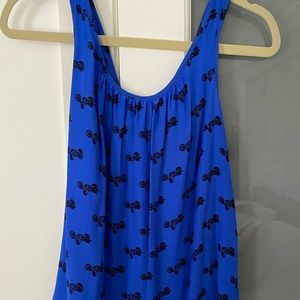 amanda uprichard blue silk tank.